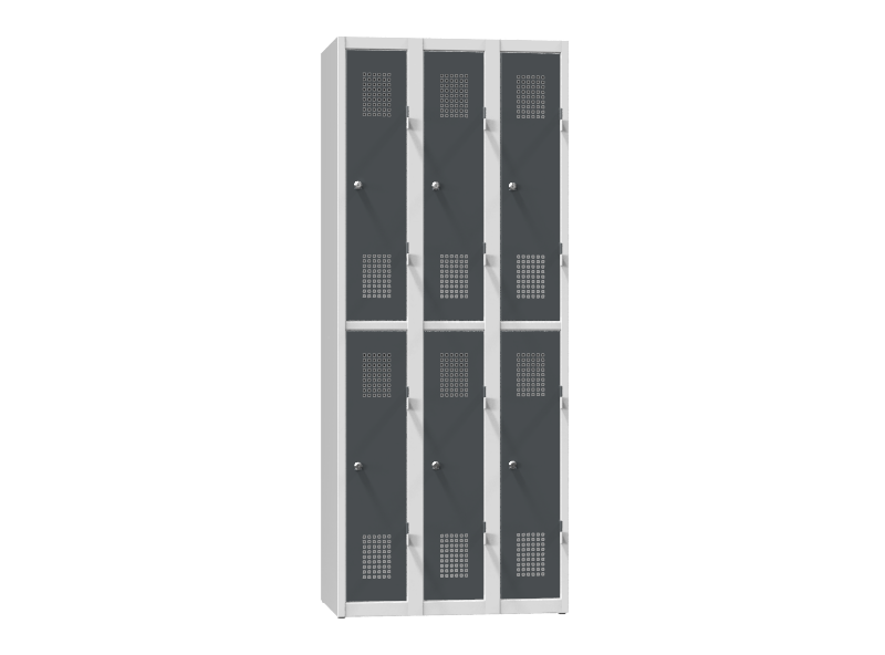 Kovová šatní skříň 6-box na soklu
